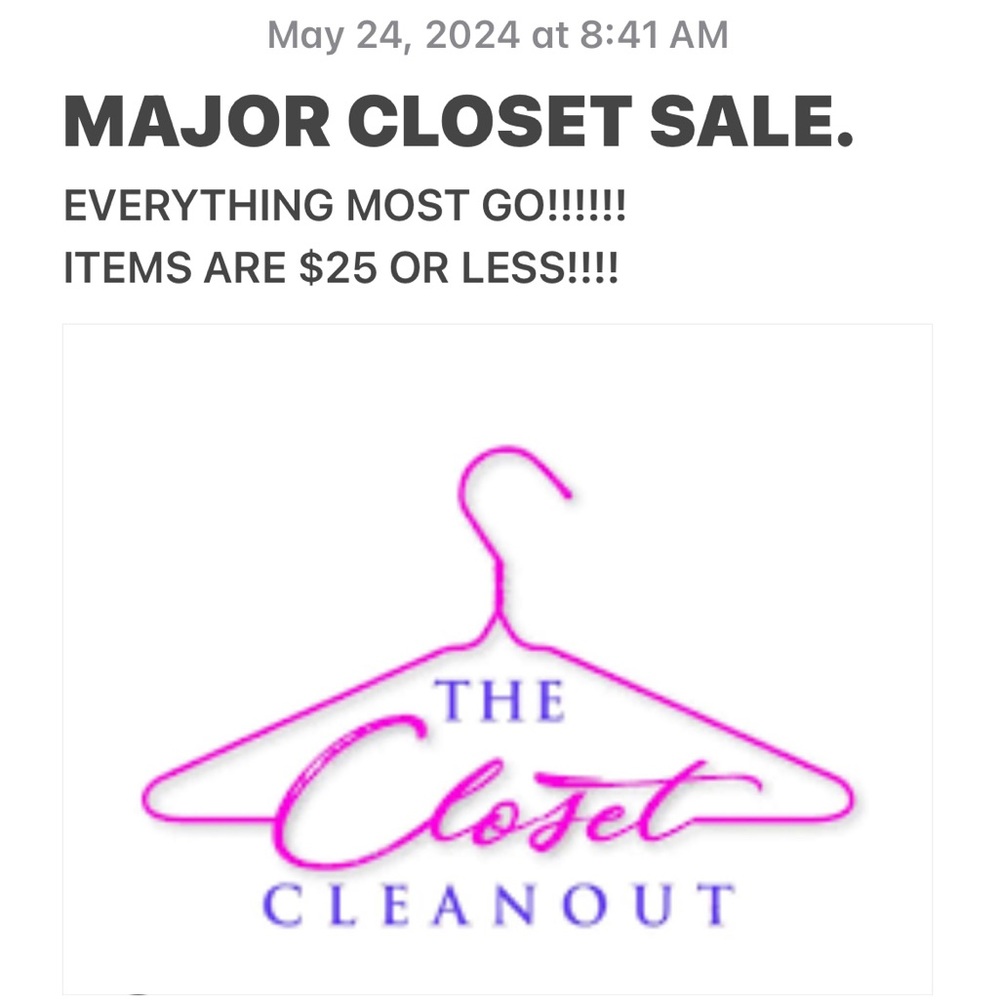 MAJOR CLOSET SALE